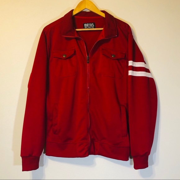 Rue 21 Metro Red Men’s Track Jacket Size L - Picture 1 of 4